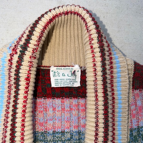 Vintage Striped Multicolor Cardigan Sweater - Picture 7 of 9